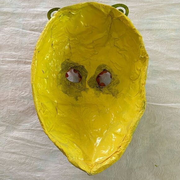 Mask Hand Crafted Day of the Dead Festival Decor Paper Mache Fabric Textile - Picture 4 of 8